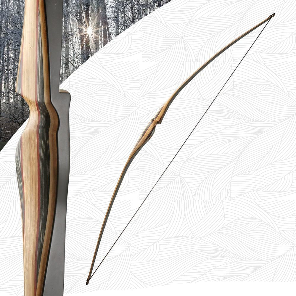 White Smoke Old Mountain Archery Edge Pro Longbow – 68" Laminated Wood & Fiberglass Traditional Bow (RH/LH) OLD MOUNTAIN