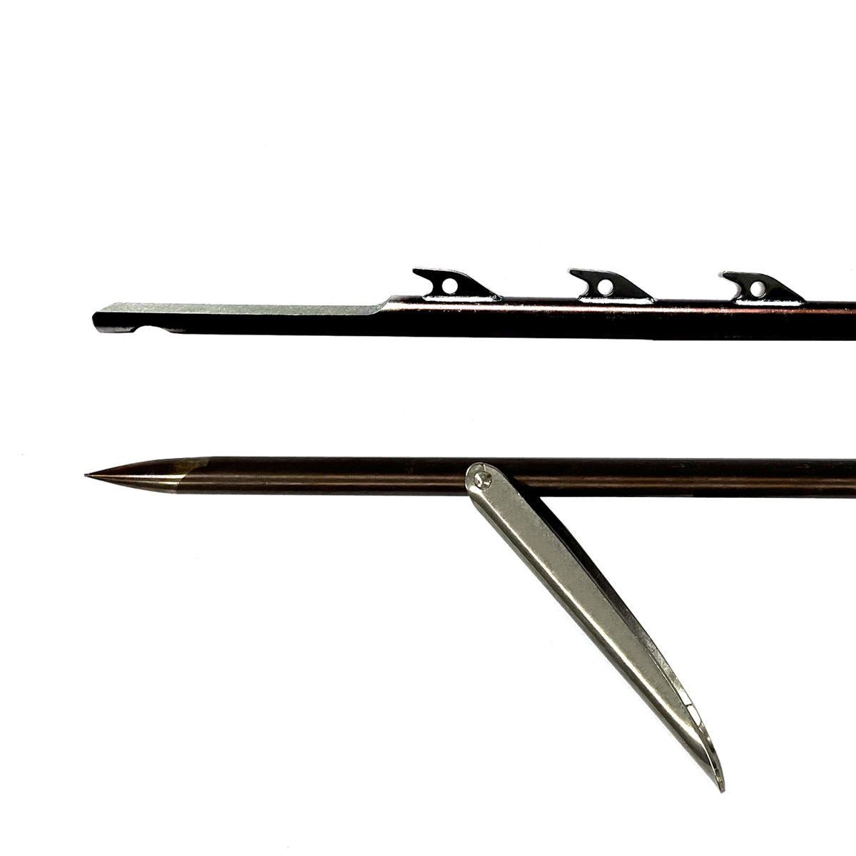 White Smoke 10mm Spearfishing Euro Shark 4-Fin Mono Shaft (100–200cm) – 17-4PH Stainless Steel with 1 Flopper Barb for Speargun INDIAN SLINGSHOT