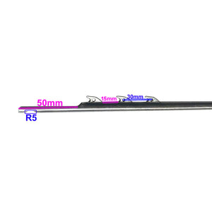 White Smoke 10mm Spearfishing Euro Shark 4-Fin Mono Shaft (100–200cm) – 17-4PH Stainless Steel with 1 Flopper Barb for Speargun INDIAN SLINGSHOT