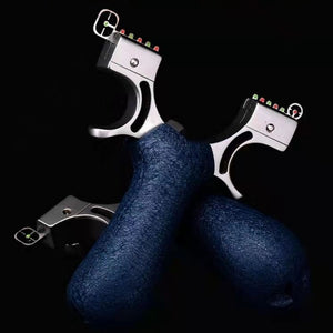 Black Exquisite Granite Handle Stainless Steel Slingshot MARKSMAN