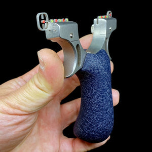 Rosy Brown Exquisite Granite Handle Stainless Steel Slingshot MARKSMAN