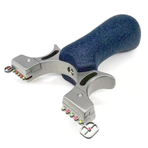 Gray Exquisite Granite Handle Stainless Steel Slingshot MARKSMAN