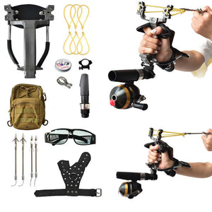 Dark Slate Gray Professional Fishing Set Slingshots Outdoor Shooting Fish Arrow Precision Shooting Slingshot Package INDIAN SLINGSHOT