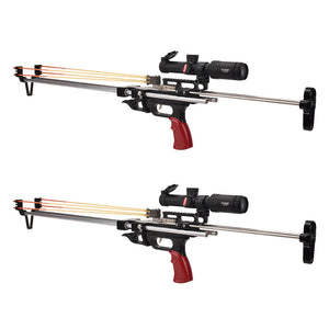 Light Gray Falcon PRO Double Gear Lock Slingshot Rifle Rod For Fishing And Target Practice MARKSMAN