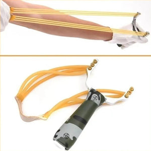 White Smoke ForestEdge Aluminium Alloy Slingshot with 6-Strand Rubber Band SLINGSTER