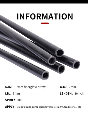 Dark Slate Gray SPG 7mm Fiberglass Arrow Shaft SPG