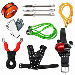 White Smoke Outdoor Fishing Artifact Slingshot Hand Guard Fishing Reel, a Full Set of Rubber Bands INDIAN SLINGSHOT
