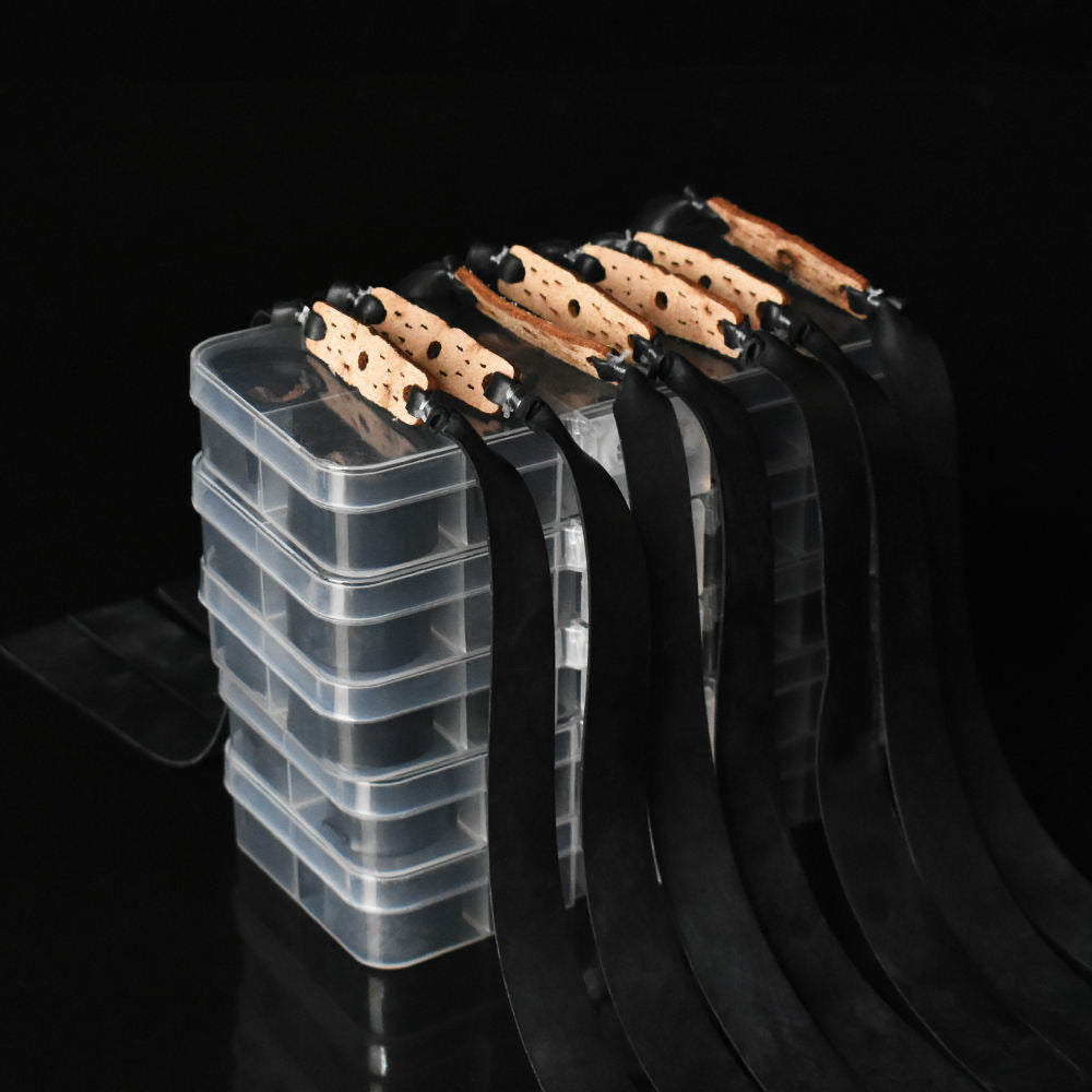 Black Box of 10 Pieces 0.7mm High-Quality Black Butterfly Slingshot Flat Bands – Slingshot Accessories for Outdoor Games INDIAN SLINGSHOT