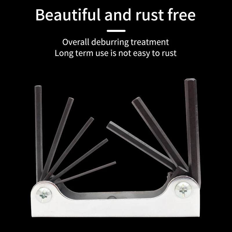 Black SPG Fold-Up Allen Wrench Set – 8-in-1 Archery Tuning Tool SPG