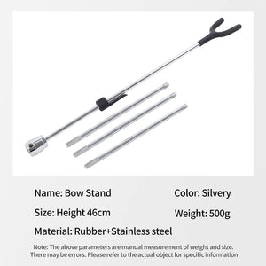 Lavender SPG Stainless Steel Adjustable Recurve Bow Stand – Foldable Archery Ground Holder SPG