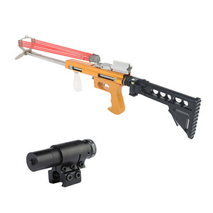 Tan New Folding Slingshot with 16 Strand Rubber Band Red Laser Powerful Slingshot MARKSMAN
