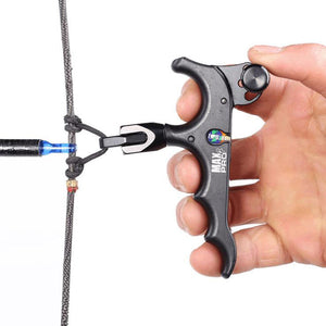 Rosy Brown 4 Finger Grip Aluminum Alloy Release Aids For Bow and Arrow Grip Spreader INDIAN SLINGSHOT