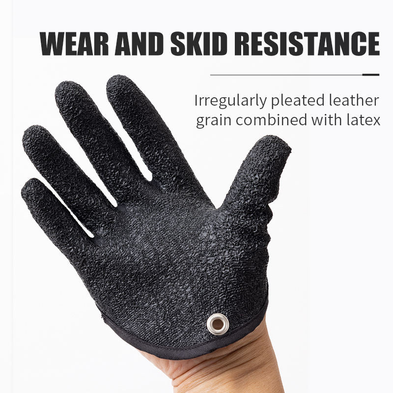 White Smoke Full Finger Latex Fishing Gloves Anti-Slip Fish Grip Protective Gloves MARKSMAN
