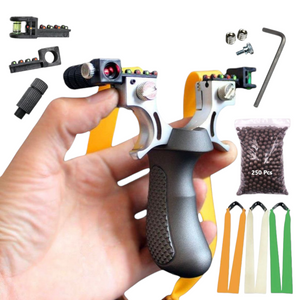 Light Gray New Professional Alloy Bow Head Resin Handled Slingshot SLINGSTER