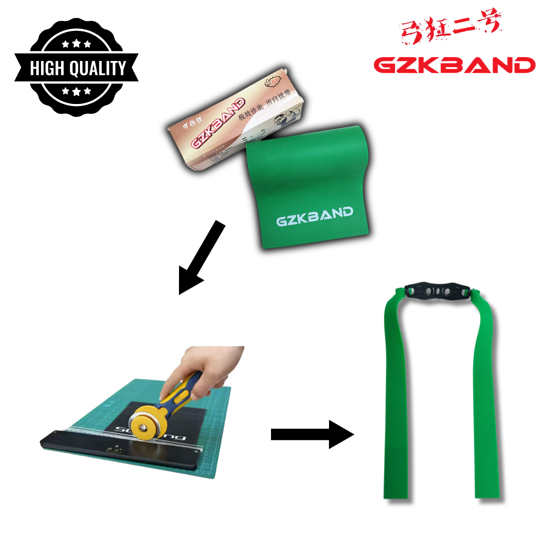 Gray GZK 3-Piece Sample Pack Slingshot Replacement Flat Bands | 20cm Mid Pull Latex Bands | 0.76mm, 0.80mm & 1mm | Durable Natural Latex Slingshot Accessories INDIAN SLINGSHOT