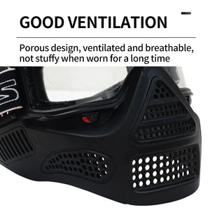 Black SPG Full Face Archery Tag Game Mask Protective Helmet SPG