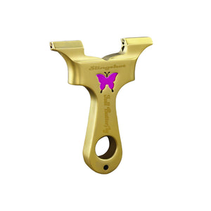 White Smoke Gold Butterfly Stainless Steel Slingshot INDIAN SLINGSHOT