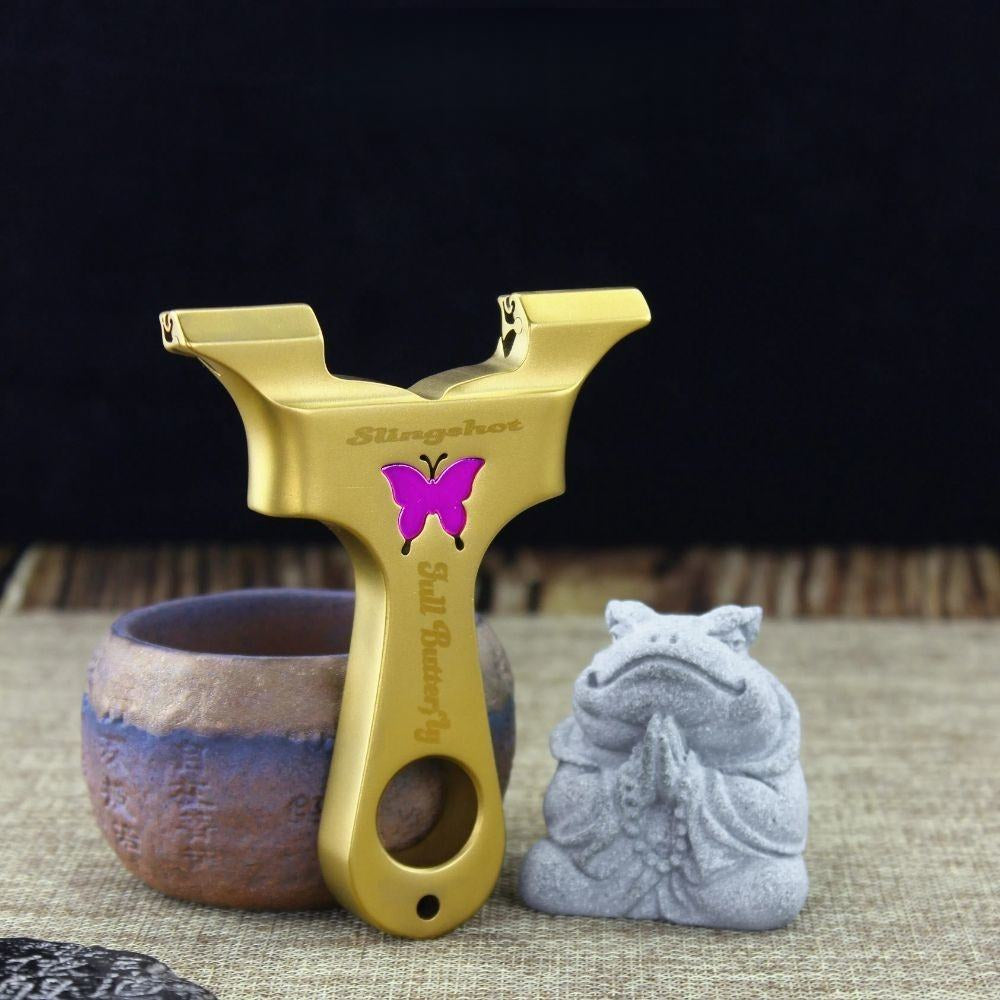 Black Gold Butterfly Stainless Steel Slingshot INDIAN SLINGSHOT