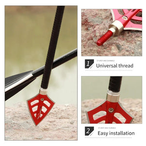 Tan SPG 135-Grain Aluminum Alloy Screw-In Arrow Tip (Broadhead Style) - Red SPG