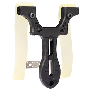 Dark Slate Gray Green Plastic Slingshot Target Shooting with Flat Rubber Band Catapult SLINGSTER