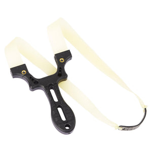 Beige Green Plastic Slingshot Target Shooting with Flat Rubber Band Catapult SLINGSTER