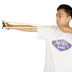 Antique White Green Plastic Slingshot Target Shooting with Flat Rubber Band Catapult SLINGSTER