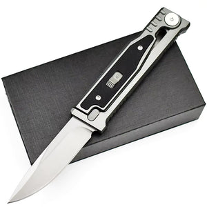 Dark Slate Gray High-Grade Gravity pocket knife with Mechanical Physics Opening | EDC, Camping, Survival, or Self-defense MARKSMAN