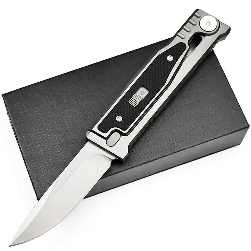 Dark Slate Gray High-Grade Gravity pocket knife with Mechanical Physics Opening | EDC, Camping, Survival, or Self-defense MARKSMAN