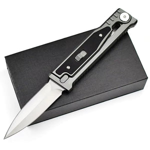 Dark Slate Gray High-Grade Gravity pocket knife with Mechanical Physics Opening | EDC, Camping, Survival, or Self-defense MARKSMAN