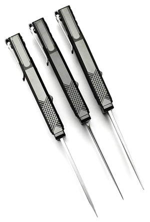 Light Gray High-Grade Gravity pocket knife with Mechanical Physics Opening | EDC, Camping, Survival, or Self-defense MARKSMAN