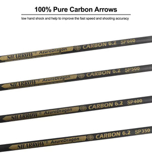 Dark Slate Gray Pure Carbon Arrows Pure Carbon Arrow ID 6.2 Spine 300 350 400 500 600 For Compound Recurve Traditional Bow Arrows INDIAN SLINGSHOT