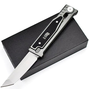 Dark Slate Gray High-Grade Gravity pocket knife with Mechanical Physics Opening | EDC, Camping, Survival, or Self-defense MARKSMAN