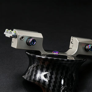 Black HELIX Zinc Alloy Slingshot | Carbon Fiber Texture Handle MARKSMAN