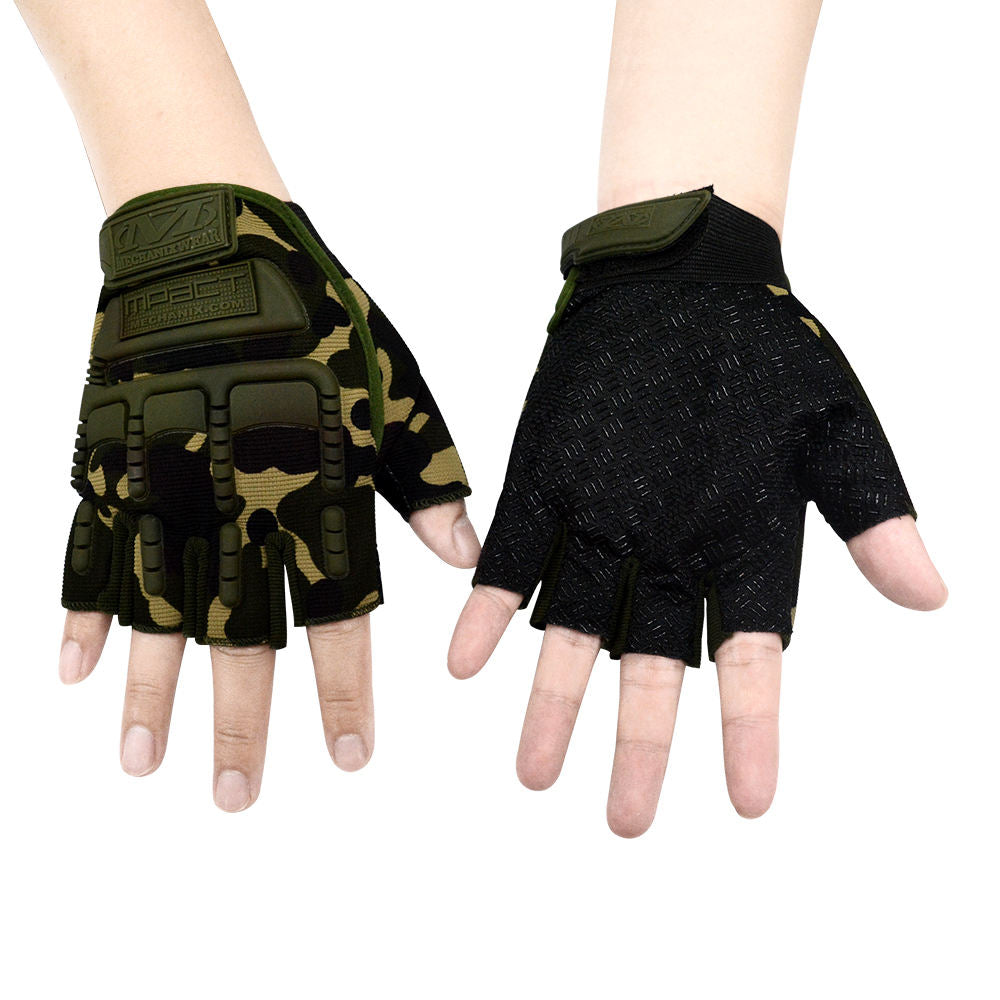 Half Finger Tactical Sports Gloves with Protective Knuckle Guard