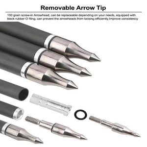 Dim Gray Pure Carbon Arrows Pure Carbon Arrow ID 6.2 Spine 300 350 400 500 600 For Compound Recurve Traditional Bow Arrows INDIAN SLINGSHOT