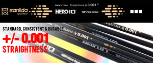 Black Sanlida® Hero 10 Target Compound Carbon Arrows 12pcs SANLIDA