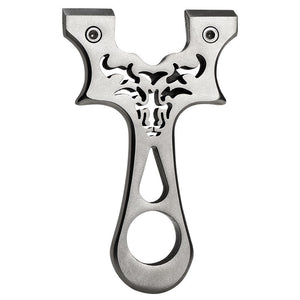 Light Gray Bull Fight Stainless Steel Slingshot MARKSMAN