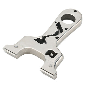 Light Gray Inlaid Powerful Tactical Star Stainless Steel Slingshot MARKSMAN