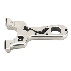 Light Gray Inlaid Powerful Tactical Star Stainless Steel Slingshot MARKSMAN
