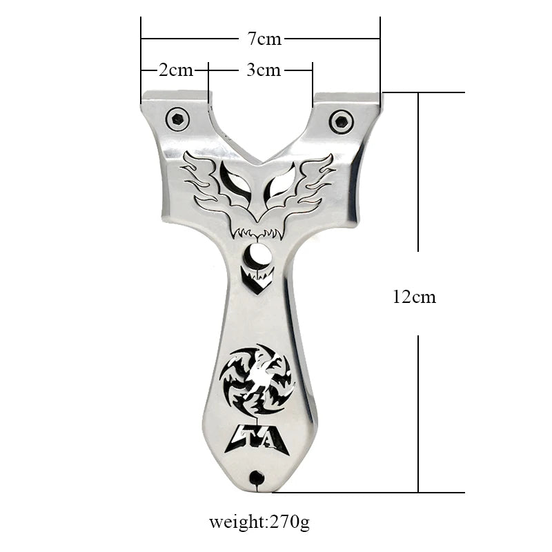 Light Gray Inlaid Hot Wings Stainless Steel Slingshot MARKSMAN