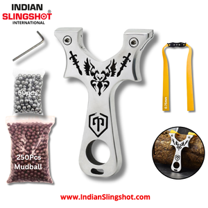 Light Gray Phoenix Guard Stainless Steel Slingshot MARKSMAN