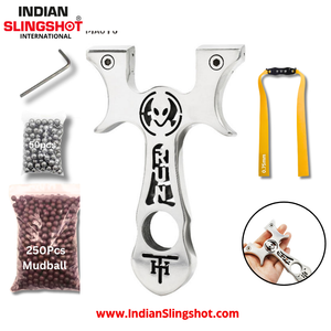 Light Gray AlienRun Stainless Steel Slingshot MARKSMAN