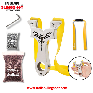 Light Gray DragonLance Stainless Steel Slingshot MARKSMAN