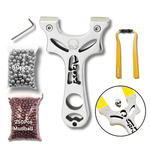 Light Gray AlienX Stainless Steel Slingshot Set INDIAN SLINGSHOT