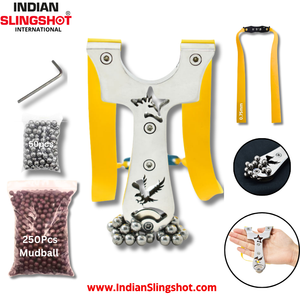 Light Gray Eagle Stallion Stainless Steel Magnetic Slingshot INDIAN SLINGSHOT