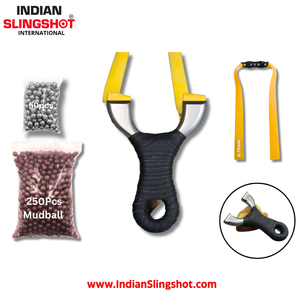 Gray Stainless Steel CrescentGrip Slingshot INDIAN SLINGSHOT