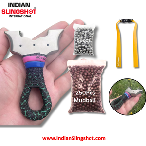 Rosy Brown Stainless Steel Loop-Grip Slingshot INDIAN SLINGSHOT