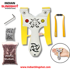 Light Gray Iron Mane Stainless Steel Slingshot INDIAN SLINGSHOT