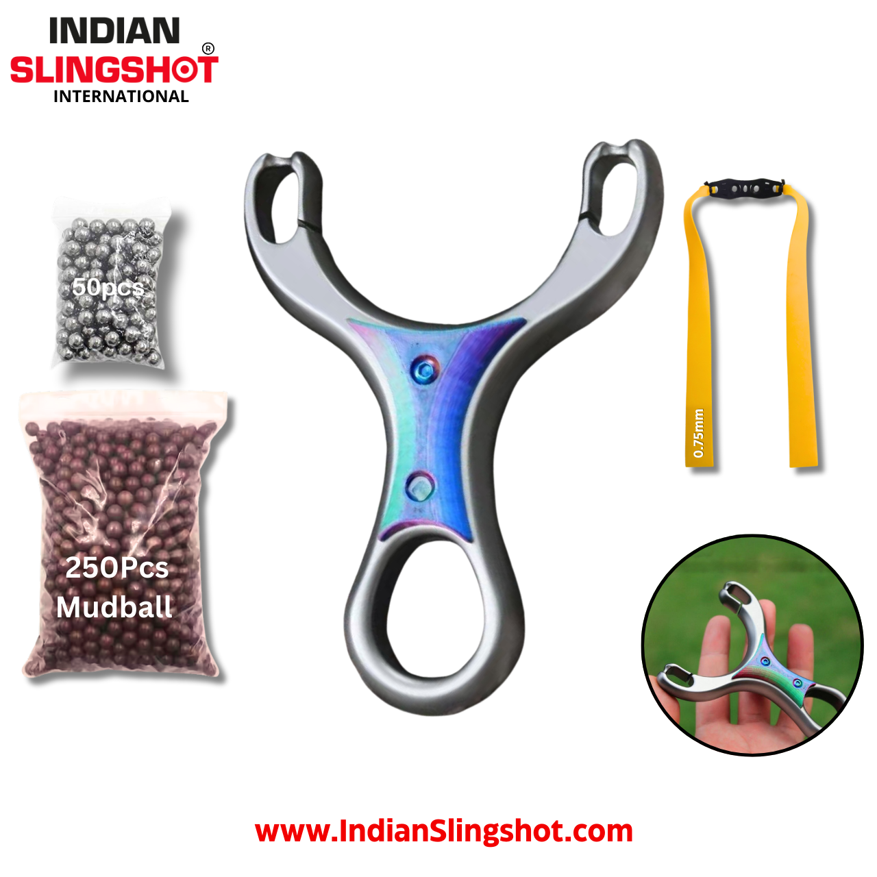 White Smoke RingGlow Titanium Alloy Slingshot INDIAN SLINGSHOT