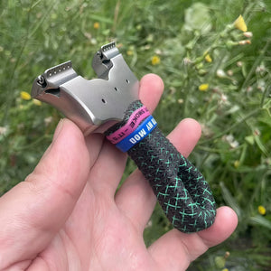 Dark Olive Green Stainless Steel Loop-Grip Slingshot INDIAN SLINGSHOT